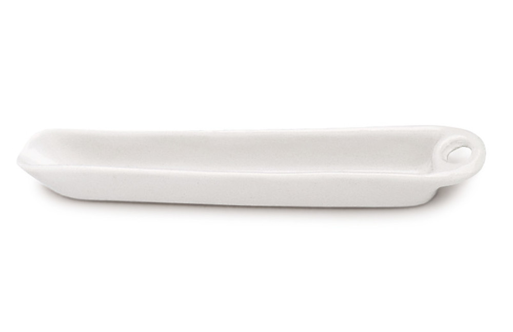 Combustion boat, porcelain, with eyelet, L 130 x W 20 x H 13 mm, 1 unit(s)
