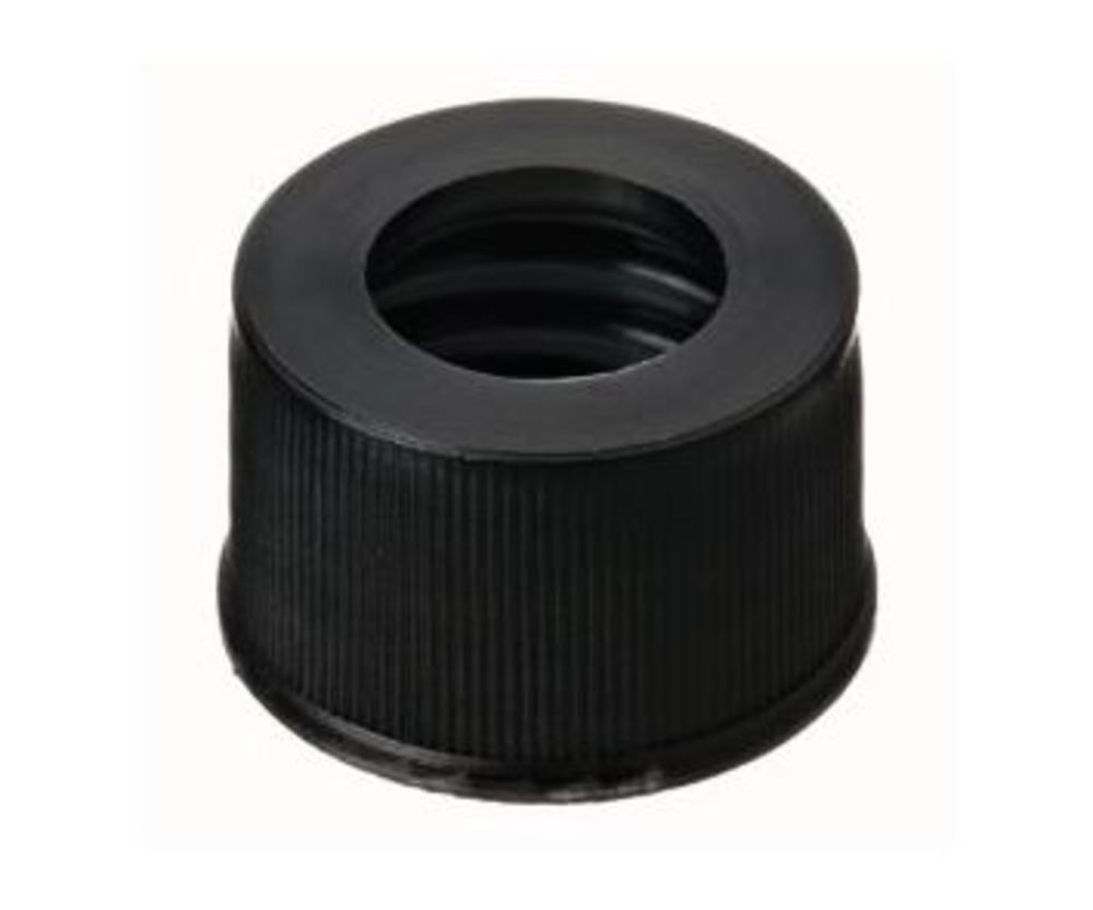 Screw caps, PP, black, ND13, with borehole Ø 8.5mm, without septum, 100 unit(s)