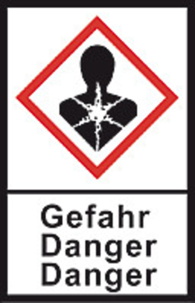 GHS-warning labels, PE-foil, GHS09, danger, health hazard, 100 µm, 22x30mm