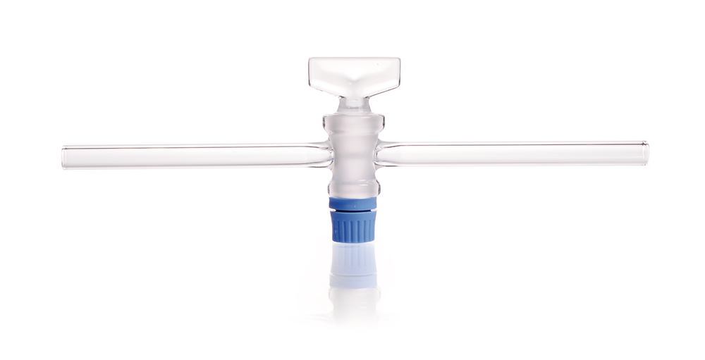 One-way tap, SBW-glass cock plug, DURAN®, joint 12.5, pipe-Ø 8mm, bore 2mm