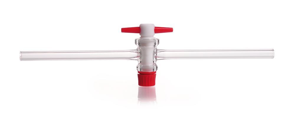 Single way stopcocks, DURAN®, PTFE-cock, for joint 12.5, pipe-Ø 8 mm