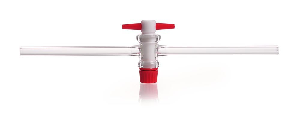 Single way stopcocks, DURAN®, PTFE-cock, f. joint 12.5, pipe-Ø 8 mm