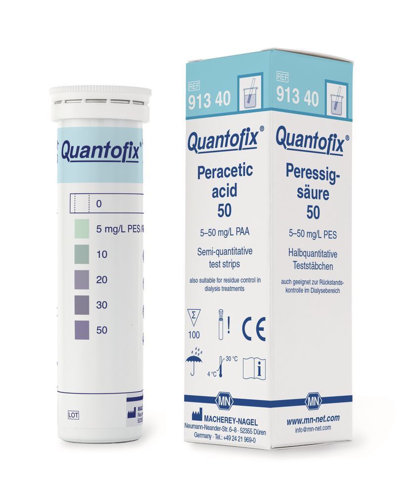 Quantofix® test strips, per acetic acid, L 95 x W 6 mm, 0-5-10-20-30-50