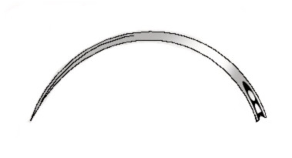 Surgical needles, stainless steel 18/8, round, fig. 11, 3/8 circular, 12 unit(s)