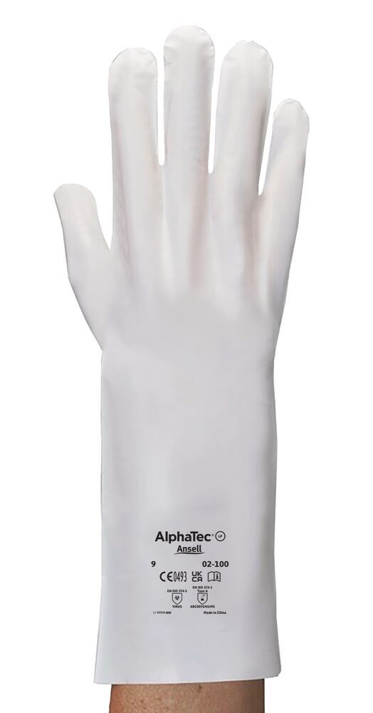 Chemical protection gloves AlphaTec®, 02-100, size 8, length 385 mm, 1 pair