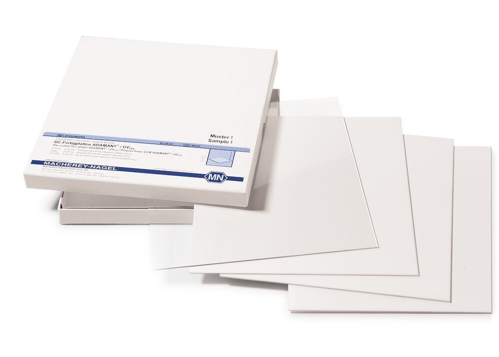 TLC-ready-to-use layers, ADAMANT, 5x10 cm , glass plate, 0.25 mm, 50 unit(s)