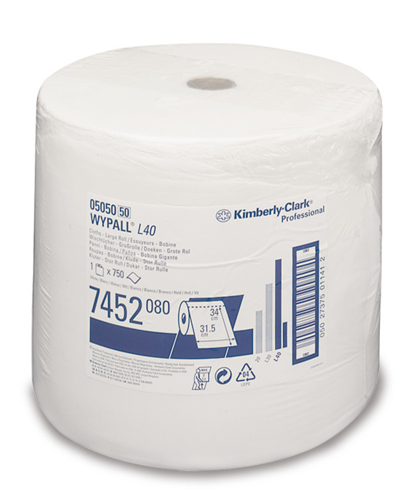 Wypall® L40, single ply, white, Towel size 315 x 340 mm, 1 unit(s)