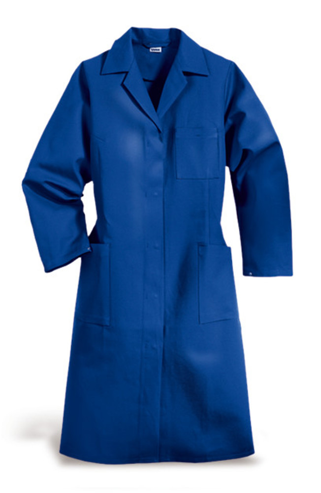 Ladies work coat, conflower blue, s. 54, 100 % cotton, long sleeves, 1 unit(s)