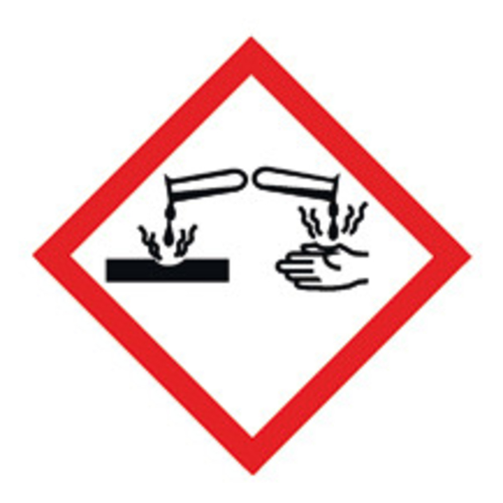 Combinable GHS hazard pictograms, GHS05, PE-film, burns, 22 x 22 mm, roll