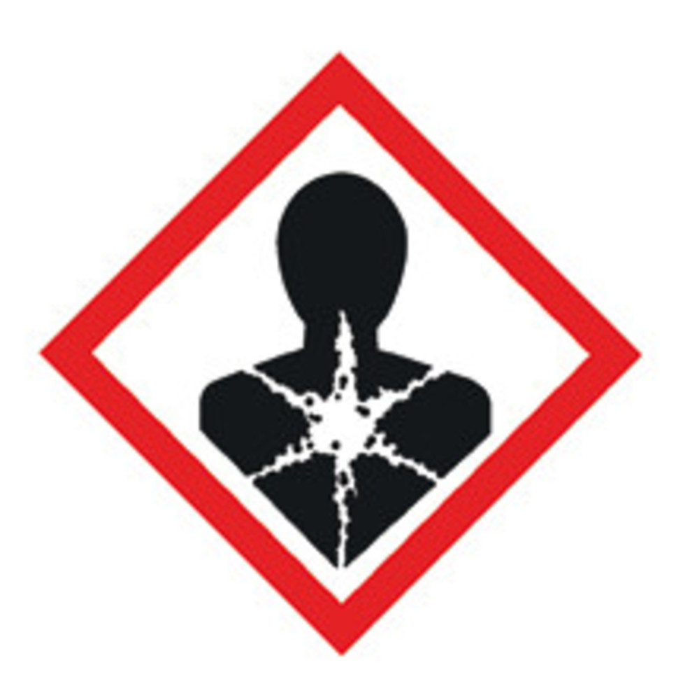 Combinable GHS hazard pictograms, GHS08, PE-film, health hazard.,22x22mm, roll