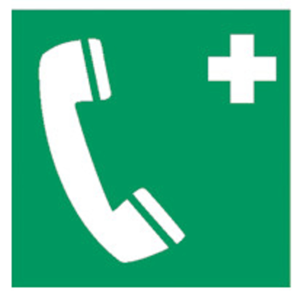 Firs-aid and emergency signs acc. to, Emergency telephone, 1 unit(s)