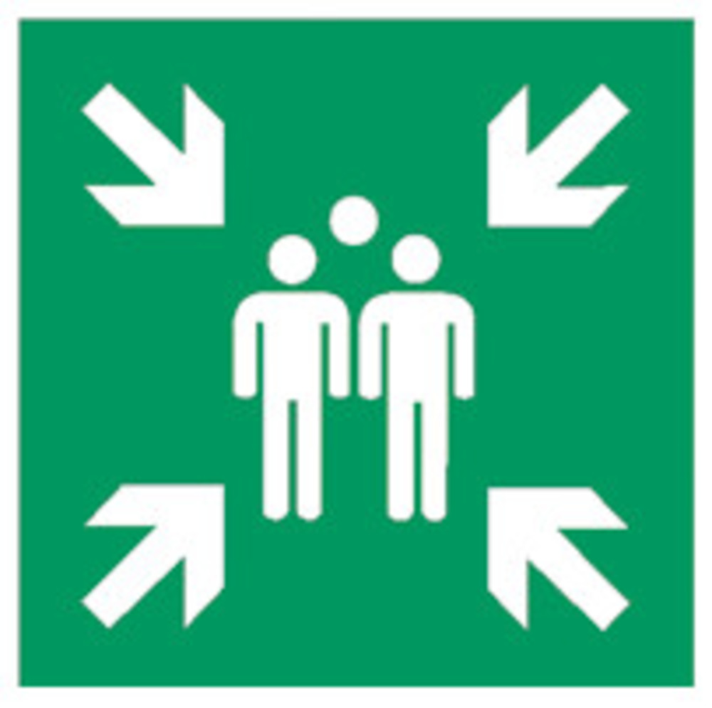 Rescue sign, ISO 7010, plastic, Collection point, 1 unit(s)