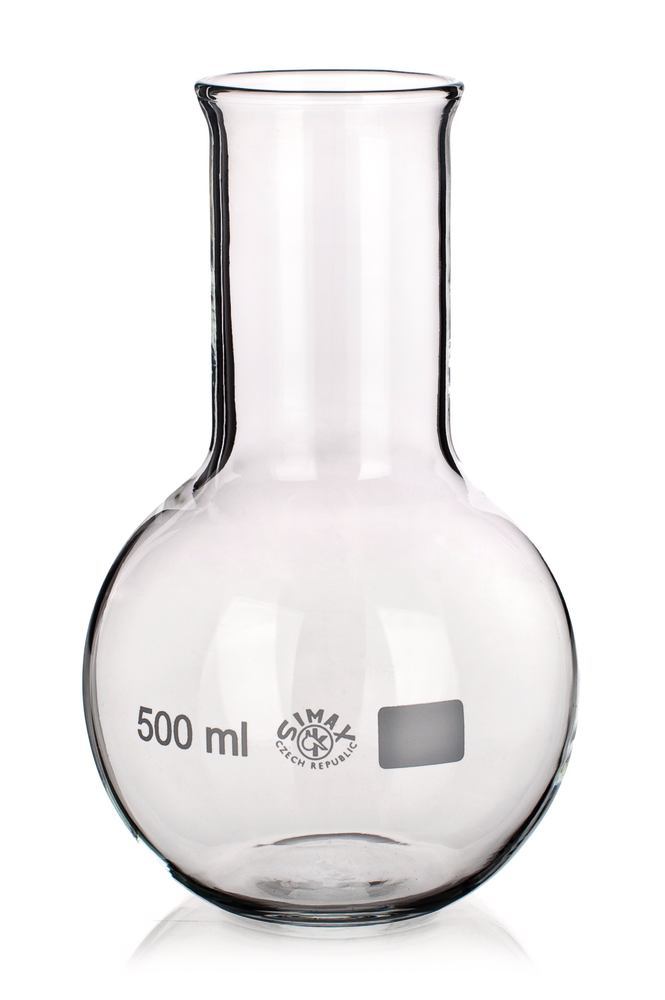 Rotilabo®-flat bottom flask, 50 ml, wide neck, heavy duty rim, H 100 mm