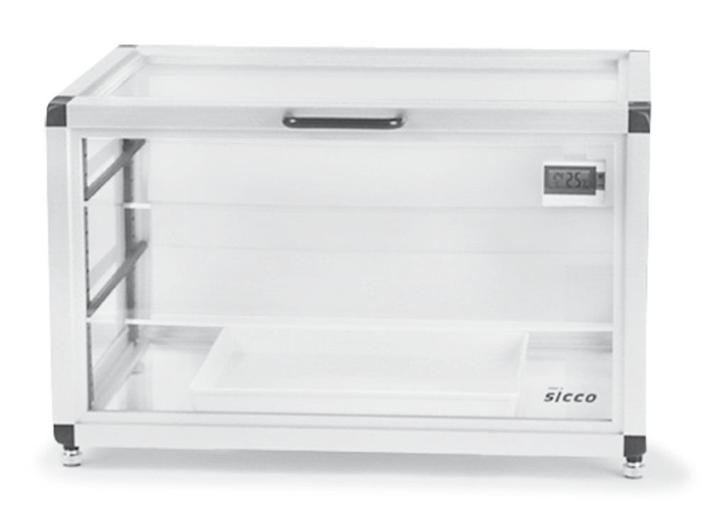 Horizontal star desiccator, 45 l, PMMA, frame alum., 2 shelves, 1 bottom pan — Carl Roth, cod NX18.1