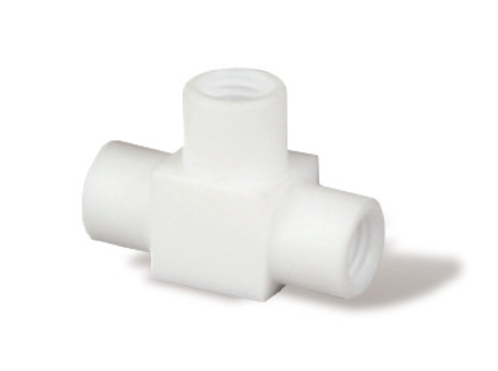 HPLC screw couplings, T-shape, PTFE, UNF, for hoses outer Ø 3.2 mm, 1 unit(s)