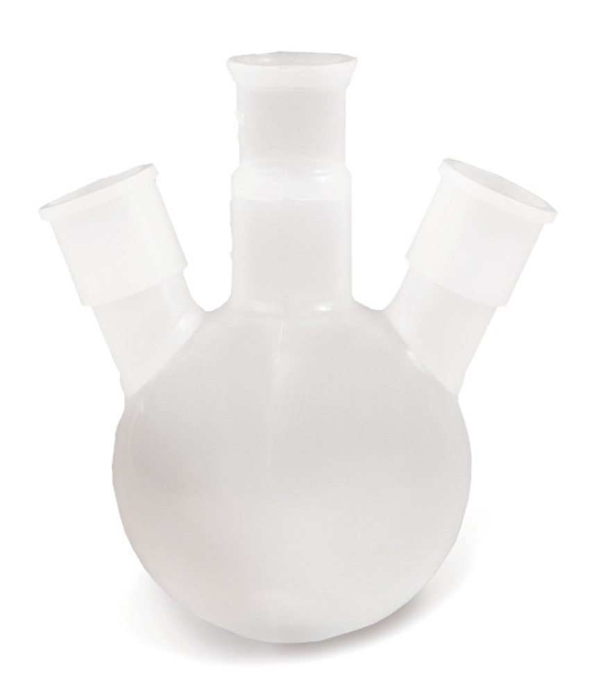 Triple neck flasks, PFA, 250 ml, NS 29/32, side neck NS 29/32, 1 unit(s)
