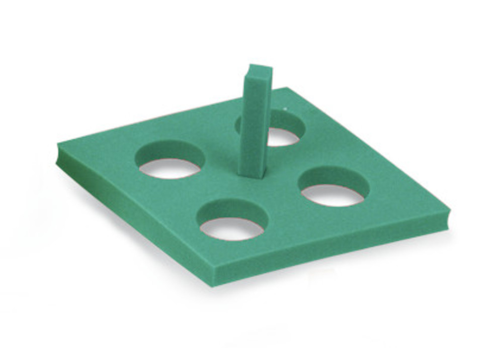 Rotilabo®-floating racks, 4 holes, green, for 50 ml tubes, HDPE, 5 unit(s)