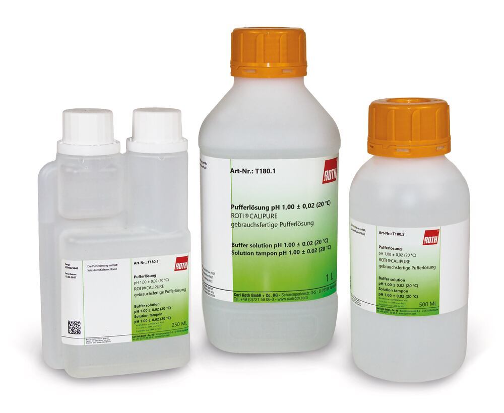 Buffer solution pH 2.00 ±0.01 (20 °C), ROTI®Calipure ready to use, 250 ml