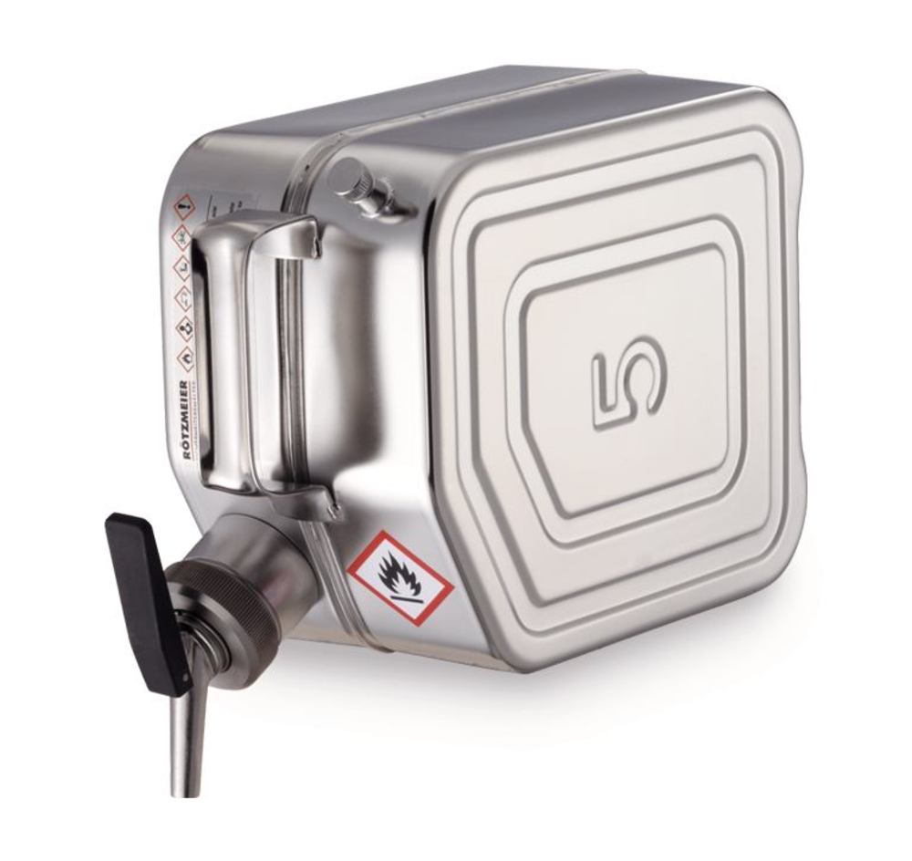 Safety canister, stainless steel, with self-closing tap, 5 l,, 1 unit(s)