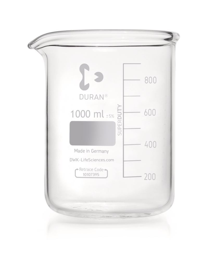 DURAN®-Super Duty glass beakers, vol. 1000 ml, Ø outside 105 mm, H 145 mm