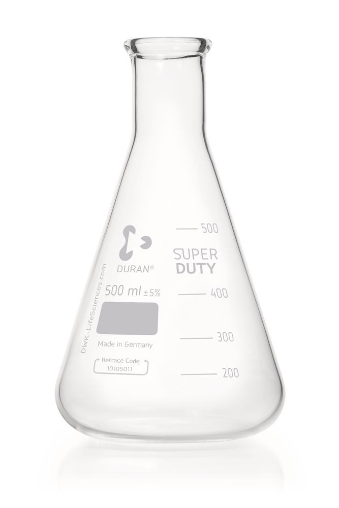 DURAN®-Super Duty narrow neck Erlenmeyer, 500 ml, flask outer Ø 105 mm, H 180 mm