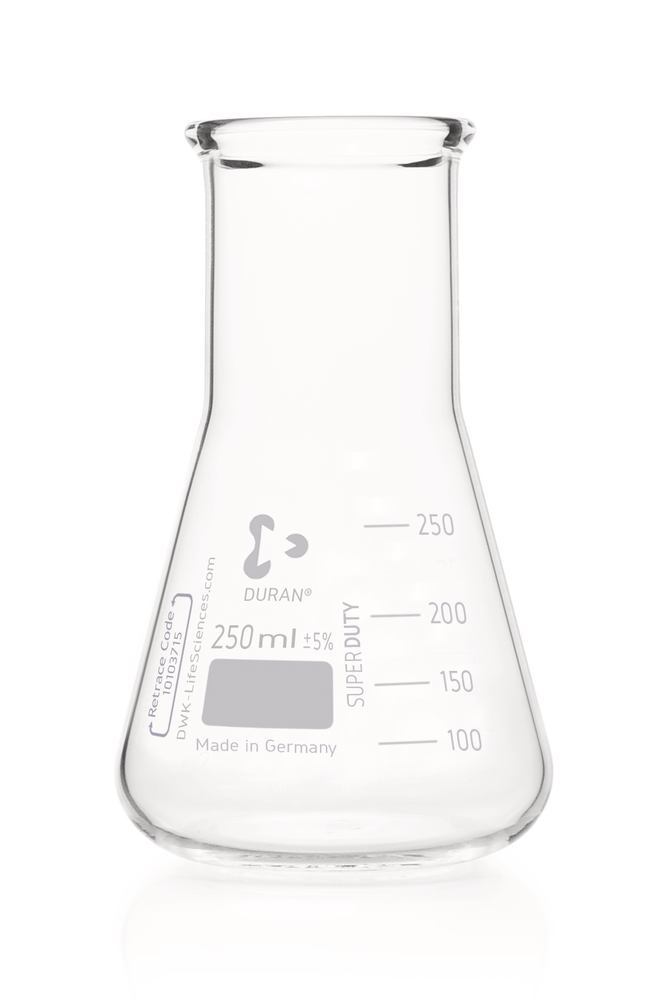 DURAN®-Super Duty wide neck Erlenmeyer, 250 ml, flask outer Ø 85 mm, H 140 mm