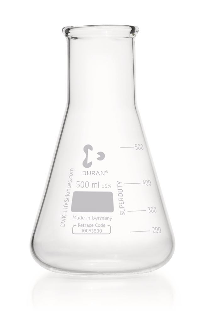 DURAN®-Super Duty wide neck Erlenmeyer, 500 ml, flask outer Ø 105 mm, H 175 mm