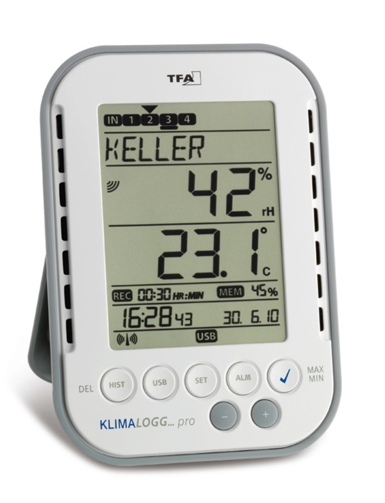KlimaLogg Pro thermal hygrometer, with data logger and wireless sensor — Carl Roth, cod PL21.1