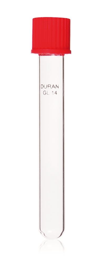 Culture tube with screw cap, DURAN®, thread GL 14, Ø 13 x L 100 mm, 50 unit(s)