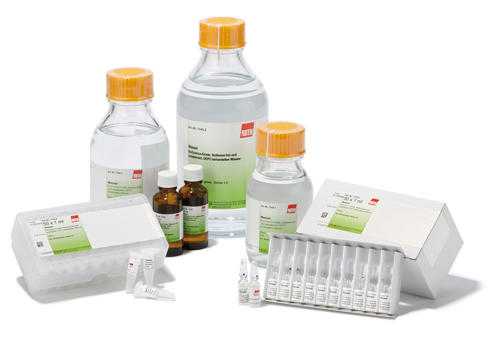 Water, BioScience-Grade, sterile, ready-to-use, nuclease-free, 50 ml