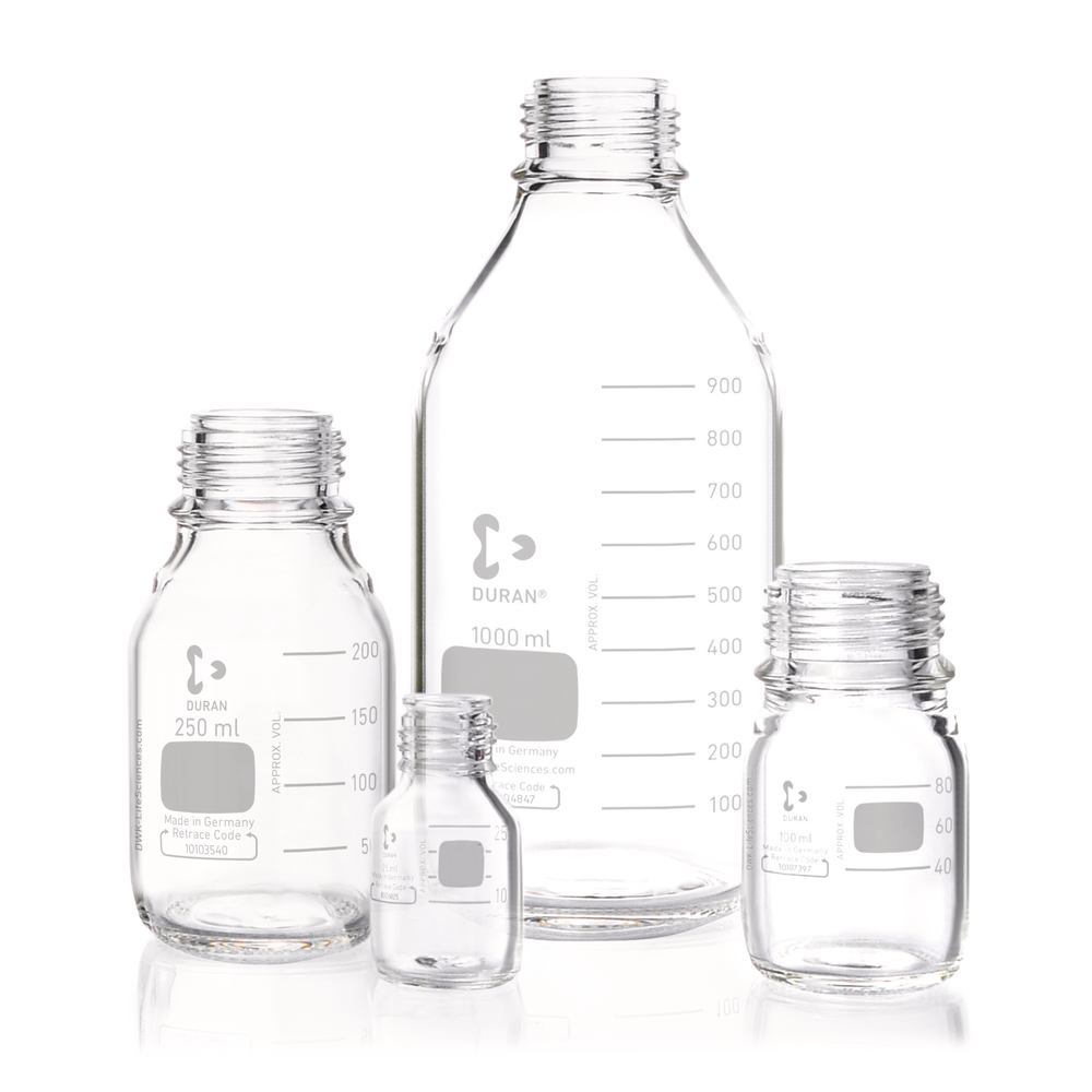 Screw neck bottle, DURAN®, transparent, without pouring spout ring + cap,10000ml