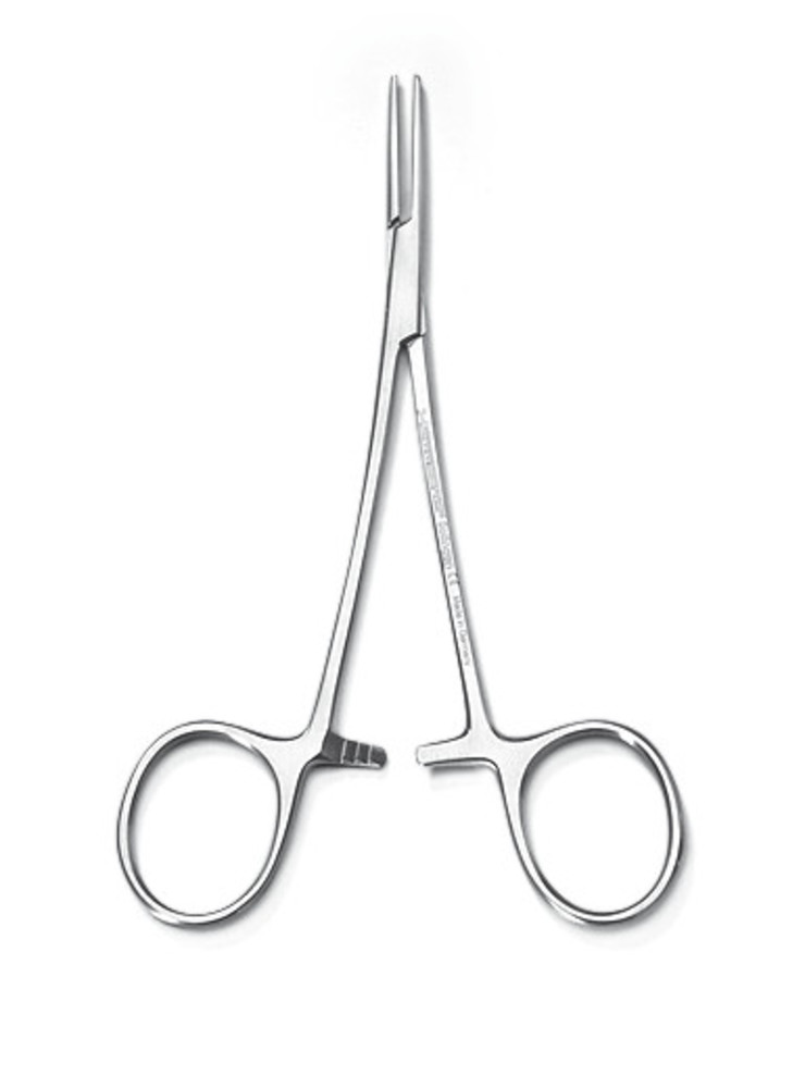 Micro clamp, stainless steel, type Micro-Halsted, straight, 125 mm, 1 unit(s)