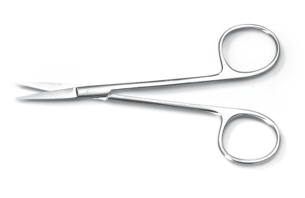 Dissecting scissors f. microscopy, smooth blade, blade angular, 105 mm