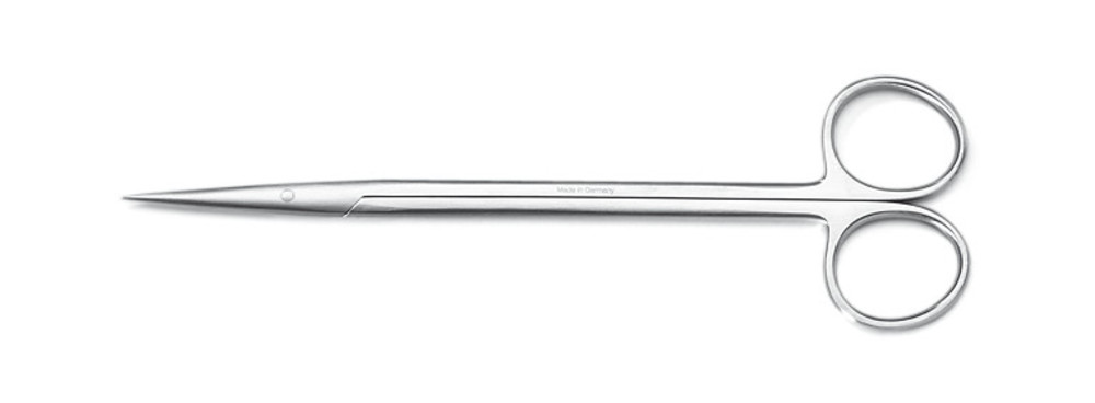 Dissecting a. suture scissors stainl.st., Metzenbaum fino, sharp, 145 mm