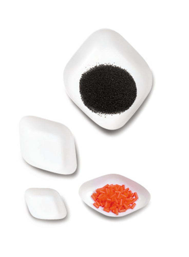 Disposable weighing pans, diamond-shaped, transp., 5 ml, L 55 x W 35 x H 6 mm