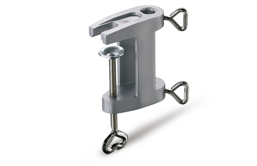 Rotilabo®-table clamp, powder-coat. alu., f. rods max. Ø 13 mm, table top 60 mm
