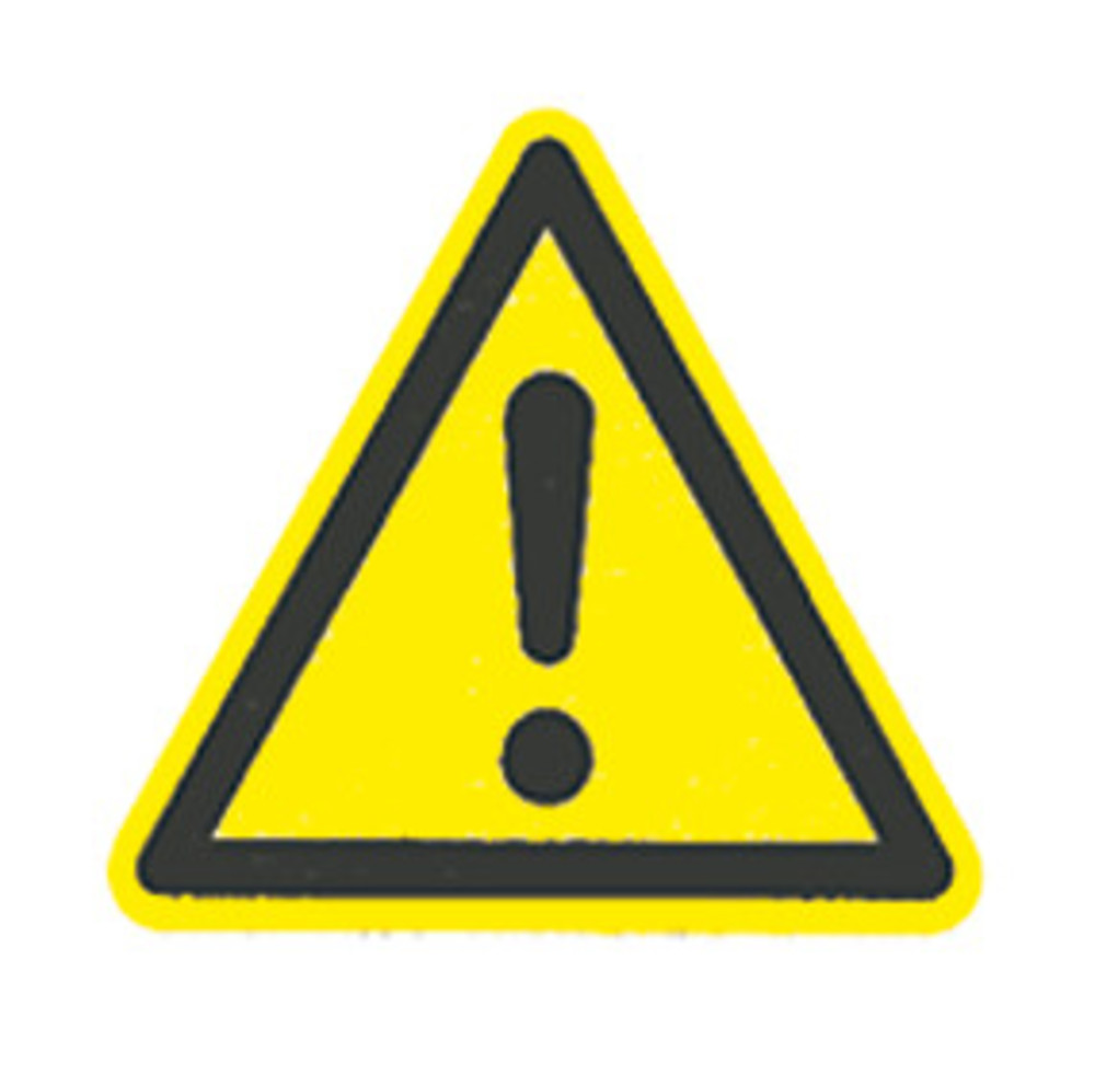 Warning sign, single label, PE film, One hazardous area, 100 mm, 1 unit(s)