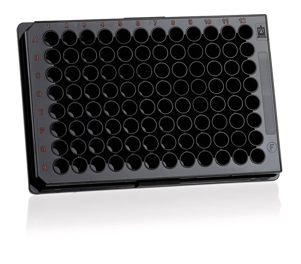 Microtitration plates cellGradeTM, 350 µl/well, black, F-bottom, sterile