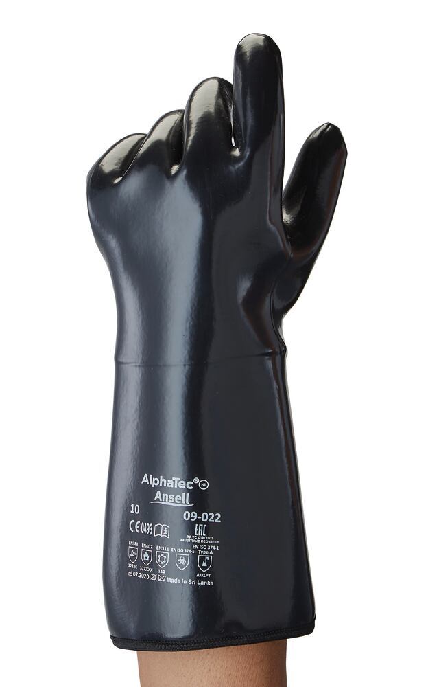 Chemical protection gloves, AlphaTec® 09-022, size 10, 1 pair