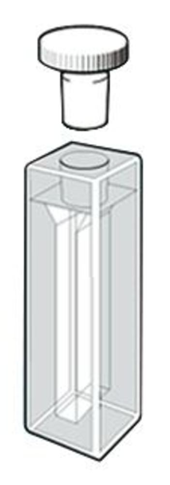 ROTILABO®-precision glass cuvette, semi-, micro, quartz glass, stopper, 1.4 ml