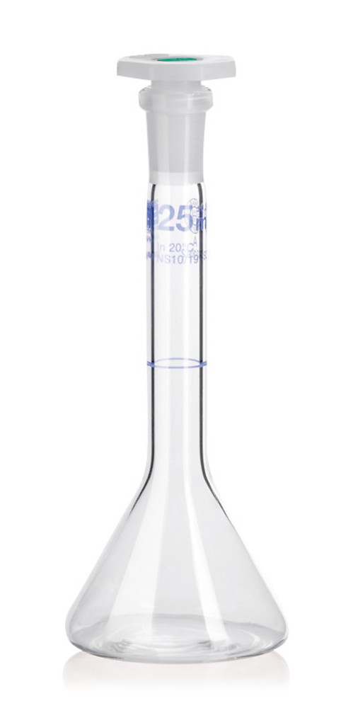 Volumetric flasks, cl. A, DURAN®, trapezoid, with stand. gr. joint, 2 ml