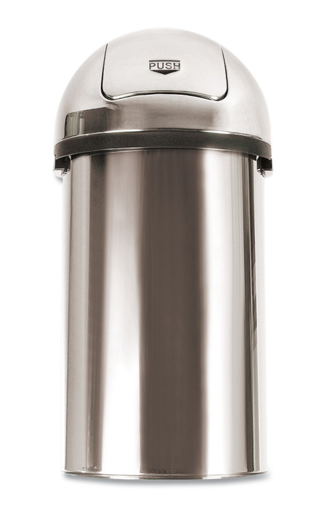Push Bin, chrome steel, Ø 400 mm, H 820 mm, 60 l, 1 unit(s)