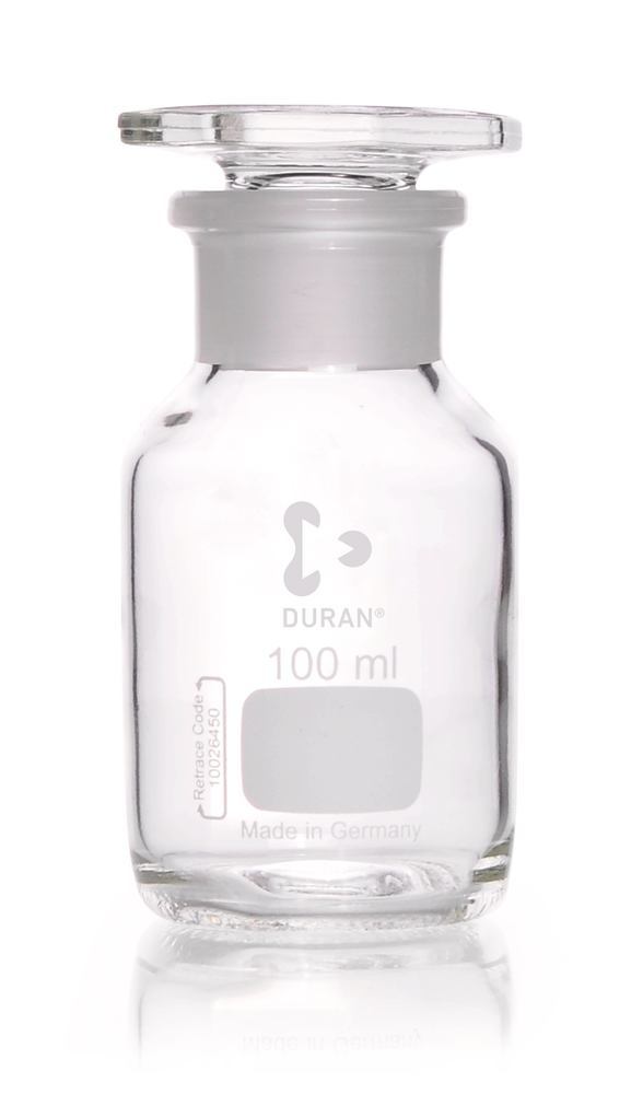 Wide neck storage bottle, glass stopper, DURAN®, clear, 100 ml, 1 unit(s)