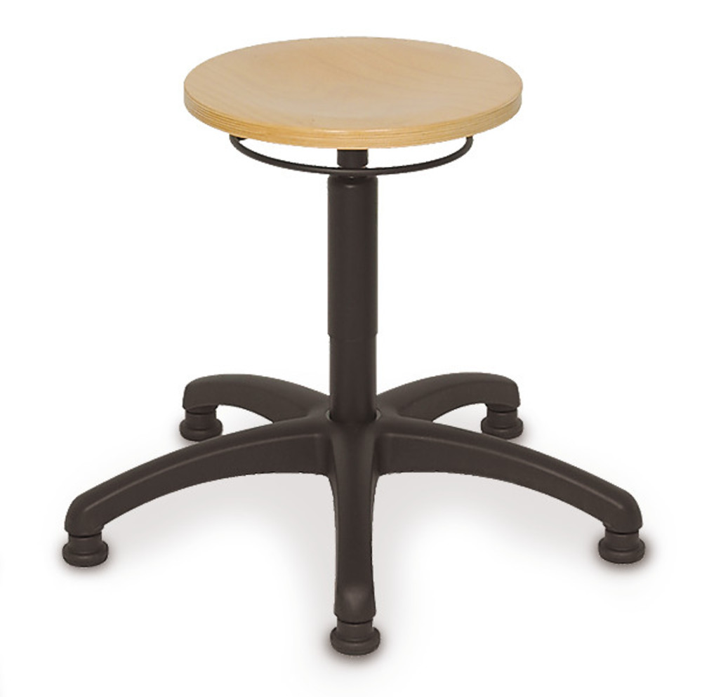 Stool, standard, glides, beech, natural, seat height 400 - 600 mm, 1 unit(s)