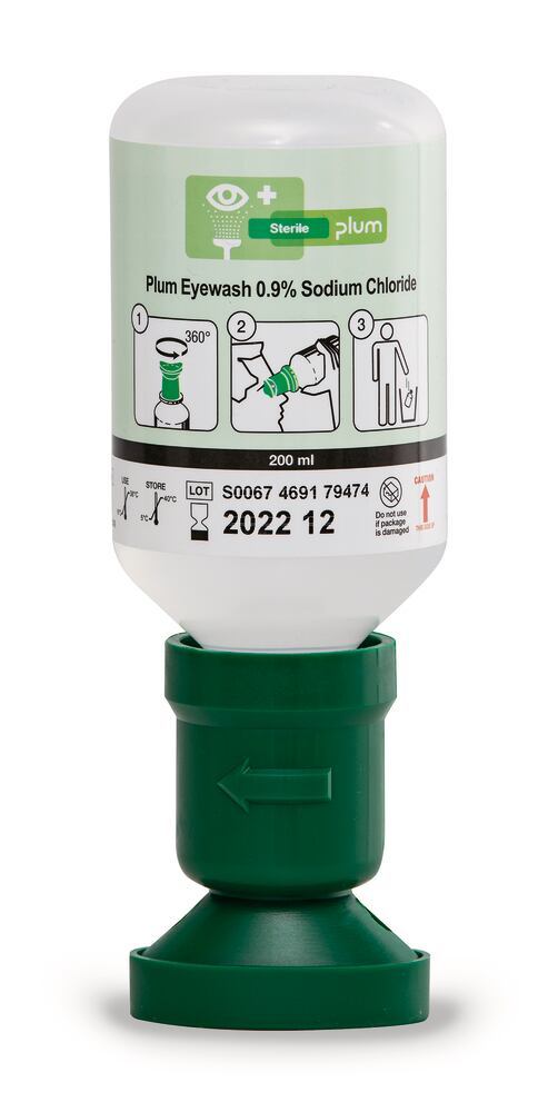 Disposable eye wash bottle, 200 ml, for one eye, Density (D) 1,002 g/cm³