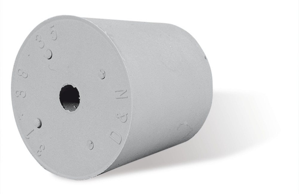 Rotilabo®-stoppers w. hole, nat. rubber, Ø borehole 5 mm, Ø bottom 21 mm — Carl Roth, cod Y851.1