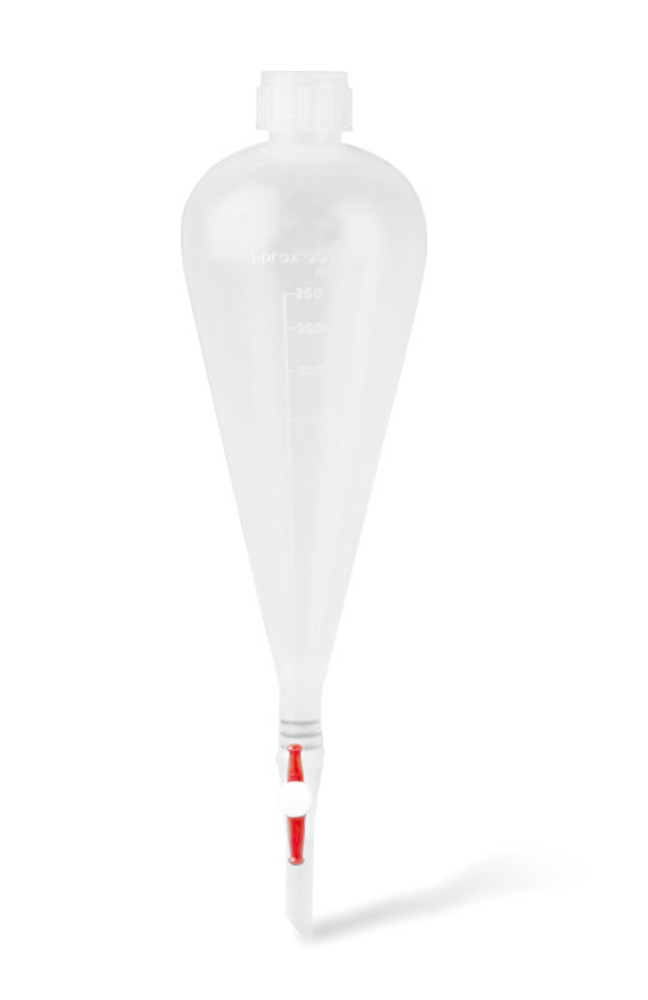 Separating funnel acc. to Squibb, PP, 250 ml, 1 unit(s)
