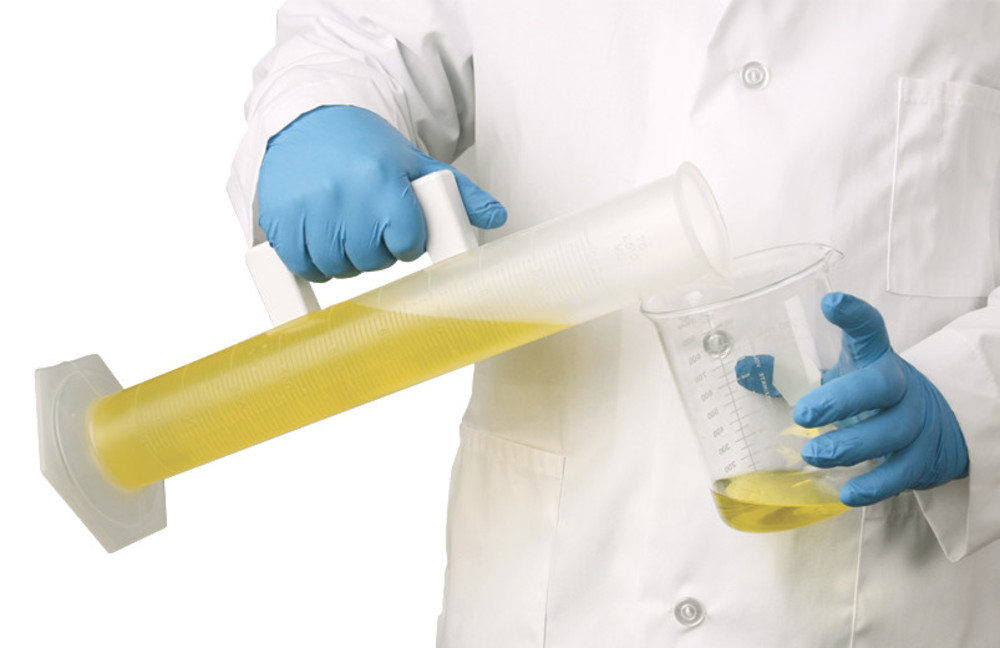 Measuring cylinder with handle, PP, 1000 ml, graduation 10 ml, 1 unit(s)