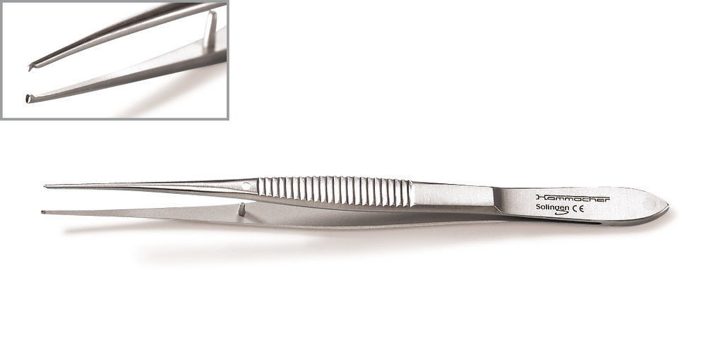Forceps, fine, stainless steel, L 105 mm, 1 unit(s)