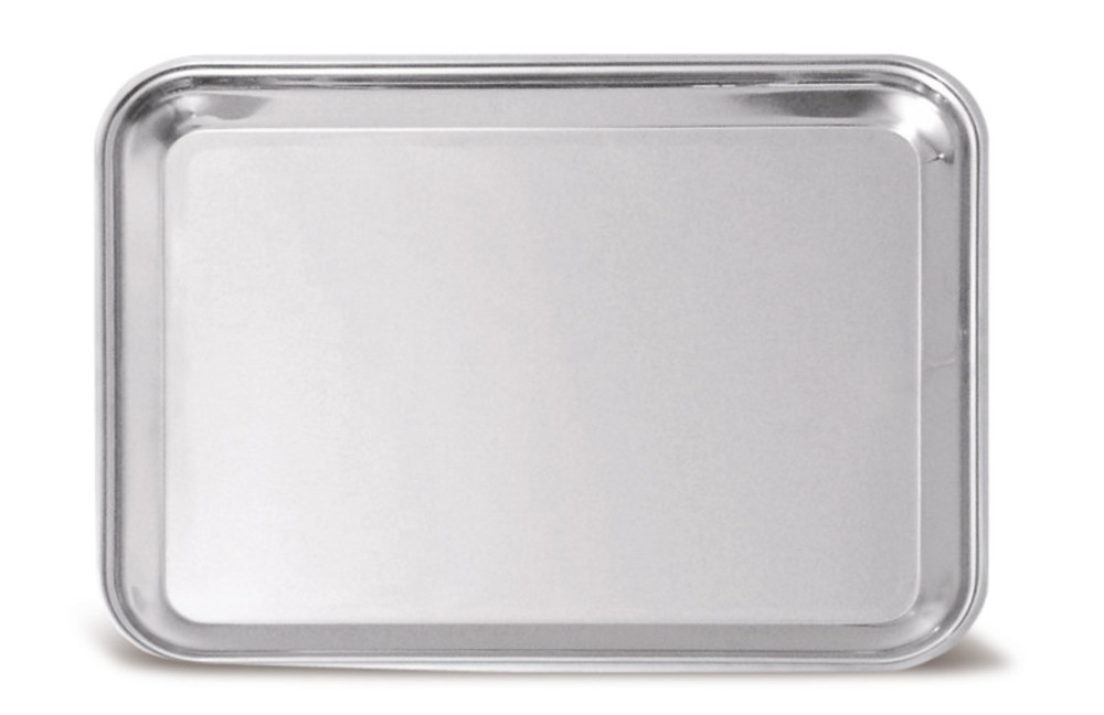 Rotilabo®-instrument trays, square, Stainless steel 18/10, 365 x 280 mm